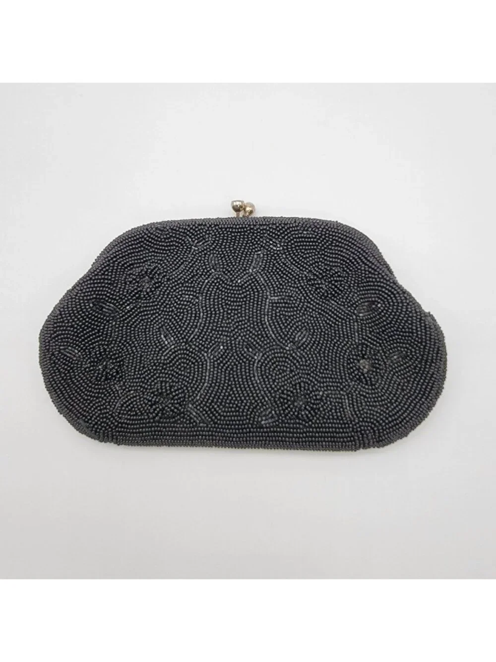 Vintage 1960s Richere Bags By Walborg Black Beaded Evening Clutch
